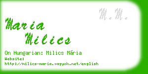 maria milics business card